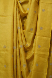 Yellow Machine Embroidered Tussar Silk Saree - SRYMETSS1527