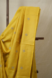 Yellow Machine Embroidered Tussar Silk Saree - SRYMETSS1527