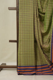 Two Tone Green Cotton Ilkal Saree - SRTTGCIS991