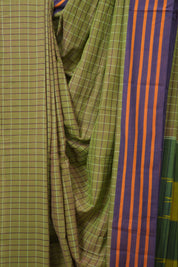 Two Tone Green Cotton Ilkal Saree - SRTTGCIS991