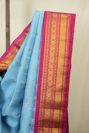 Sky Blue Gadwal Silk Saree - SRSBGSS661