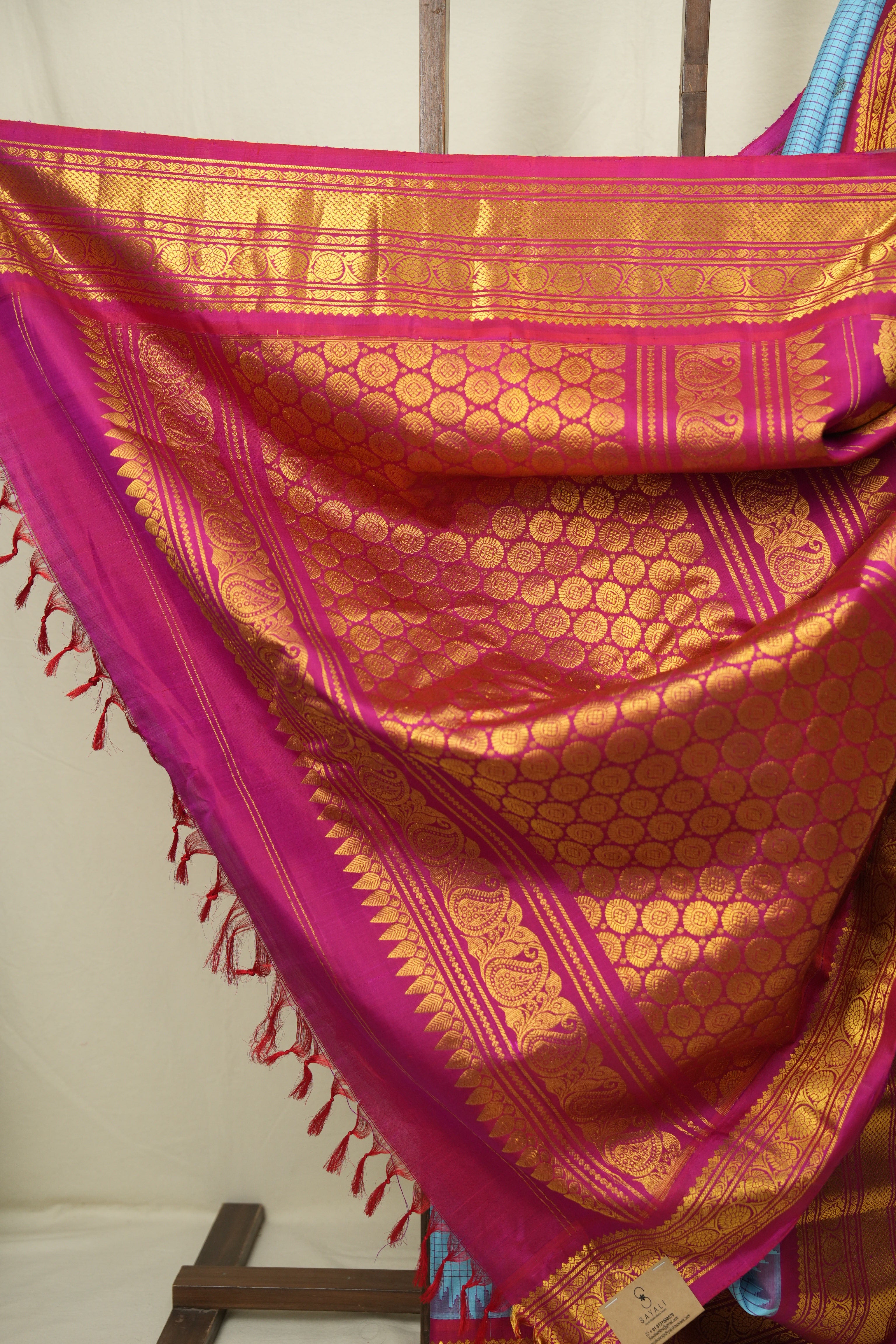 Sky Blue Gadwal Silk Saree - SRSBGSS661
