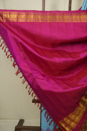 Sky Blue Gadwal Silk Saree - SRSBGSS661