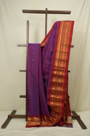 Purple Gadwal Cotton Silk Saree - SRPGCSS197