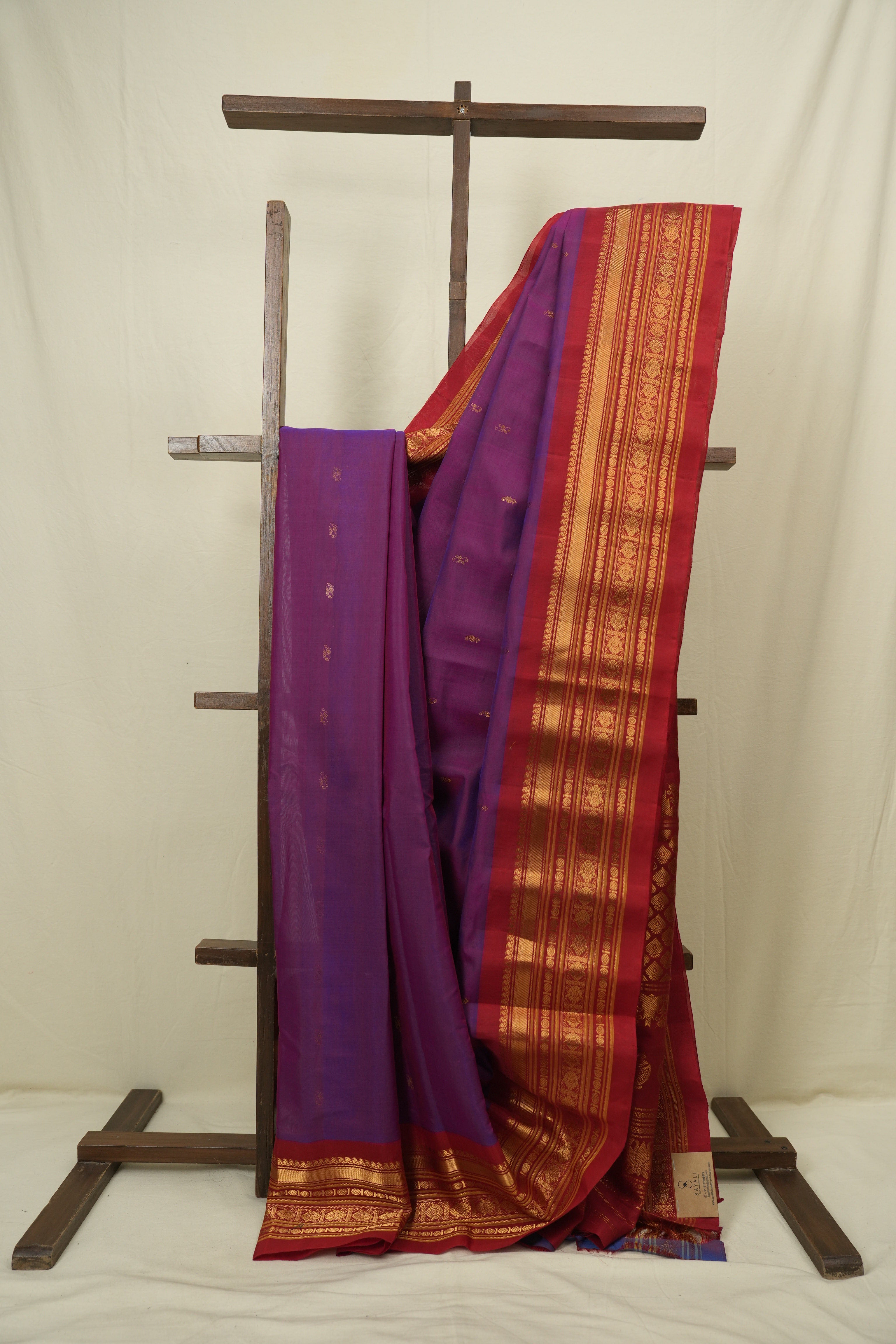 Purple Gadwal Cotton Silk Saree - SRPGCSS197
