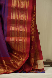 Purple Gadwal Cotton Silk Saree - SRPGCSS197