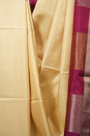 Cream Soft Silk Saree - SRCSSS501