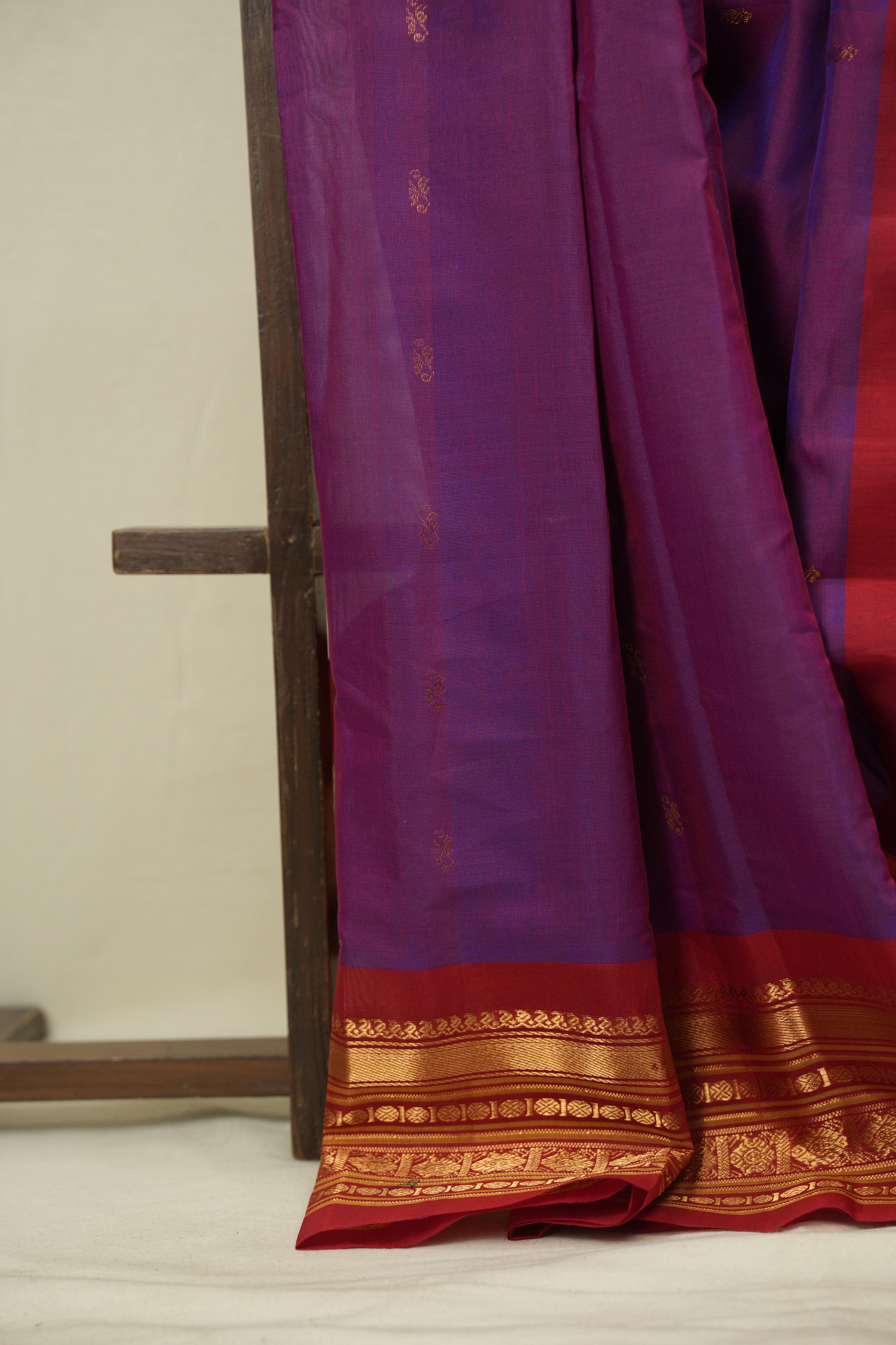 Purple Gadwal Cotton Silk Saree - SRPGCSS197
