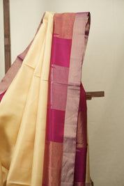 Cream Soft Silk Saree - SRCSSS501