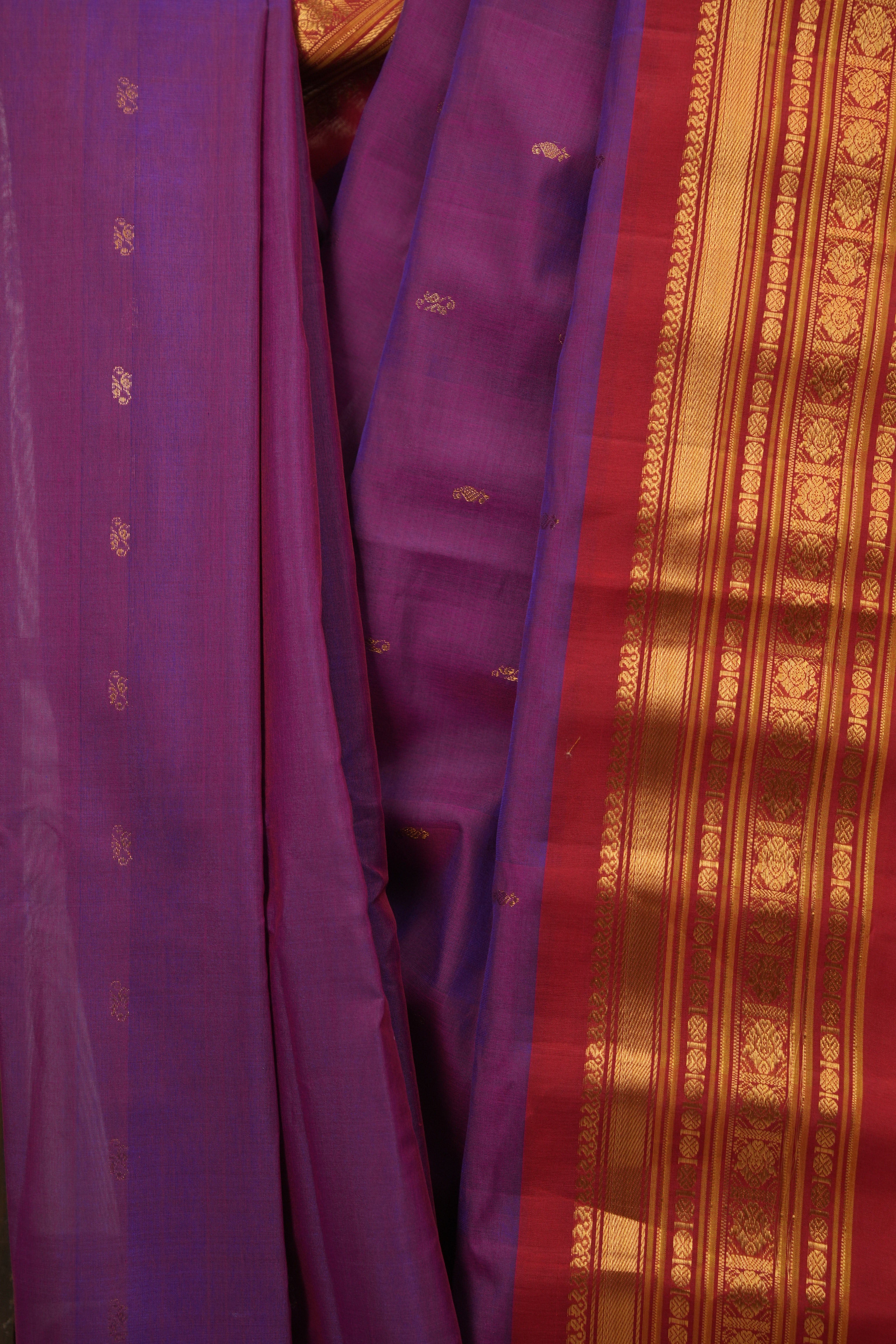 Purple Gadwal Cotton Silk Saree - SRPGCSS197