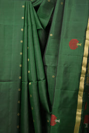 Green Soft Silk Saree - SRGSSS381