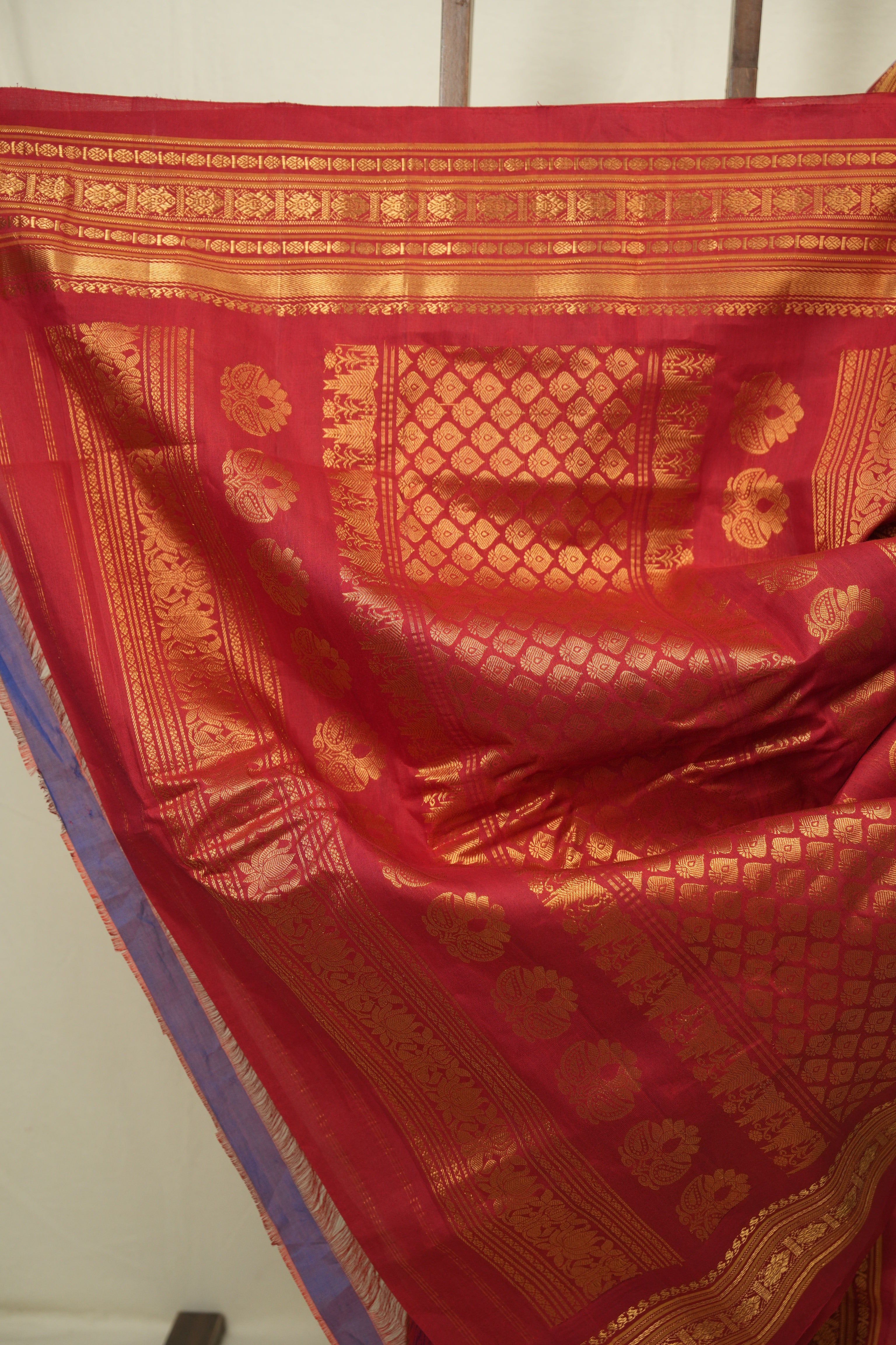 Purple Gadwal Cotton Silk Saree - SRPGCSS197