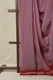 Red & Blue Cotton Ilkal Saree - SRRBCIS992