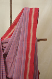 Red & Blue Cotton Ilkal Saree - SRRBCIS992