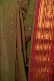 Two Tone Green Gadwal Cotton Silk Saree - SRTTGGCSS198