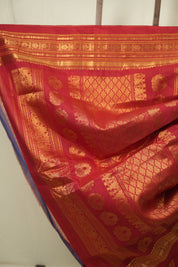 Two Tone Green Gadwal Cotton Silk Saree - SRTTGGCSS198