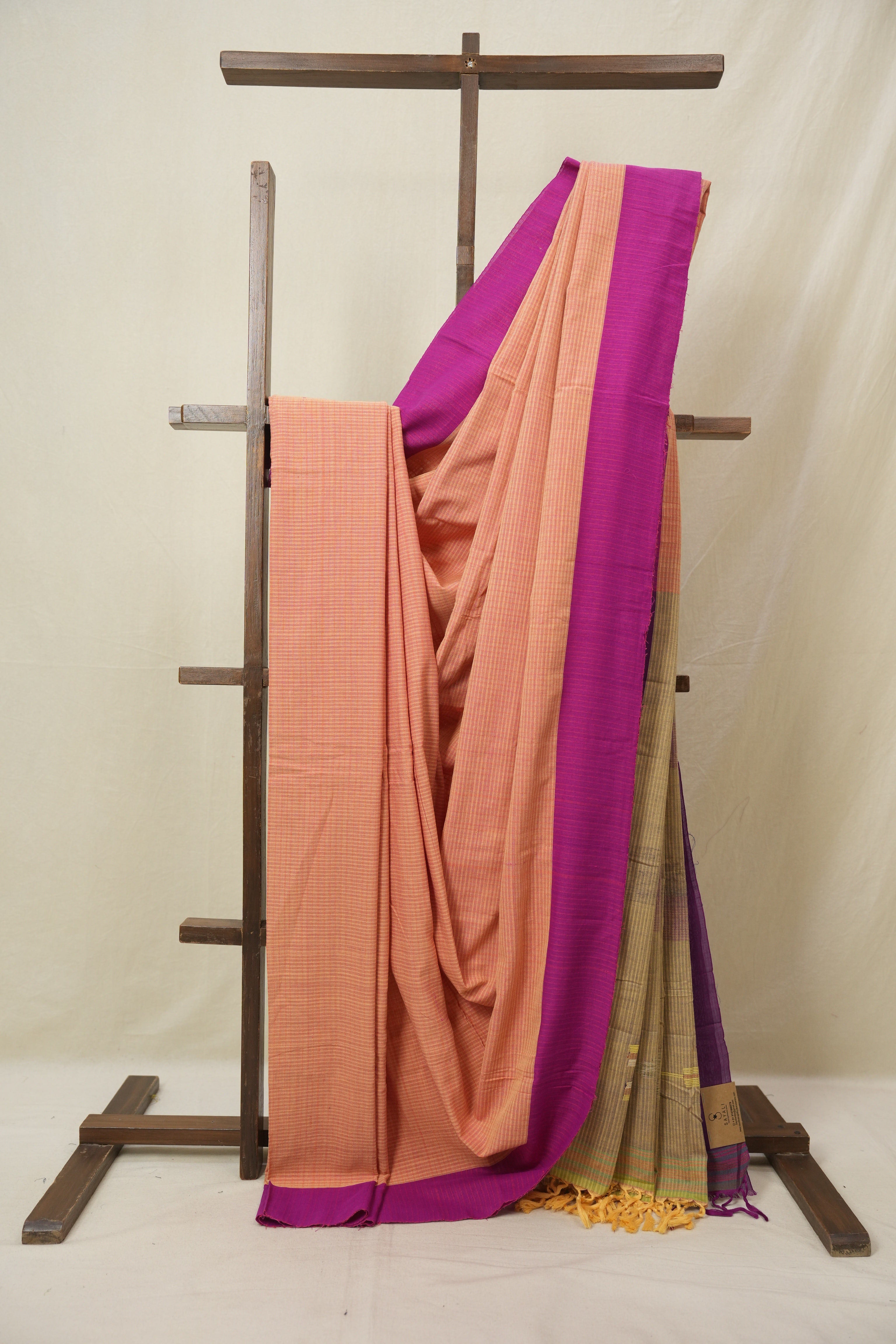 Peach Cotton Ilkal Saree - SRPCIS994