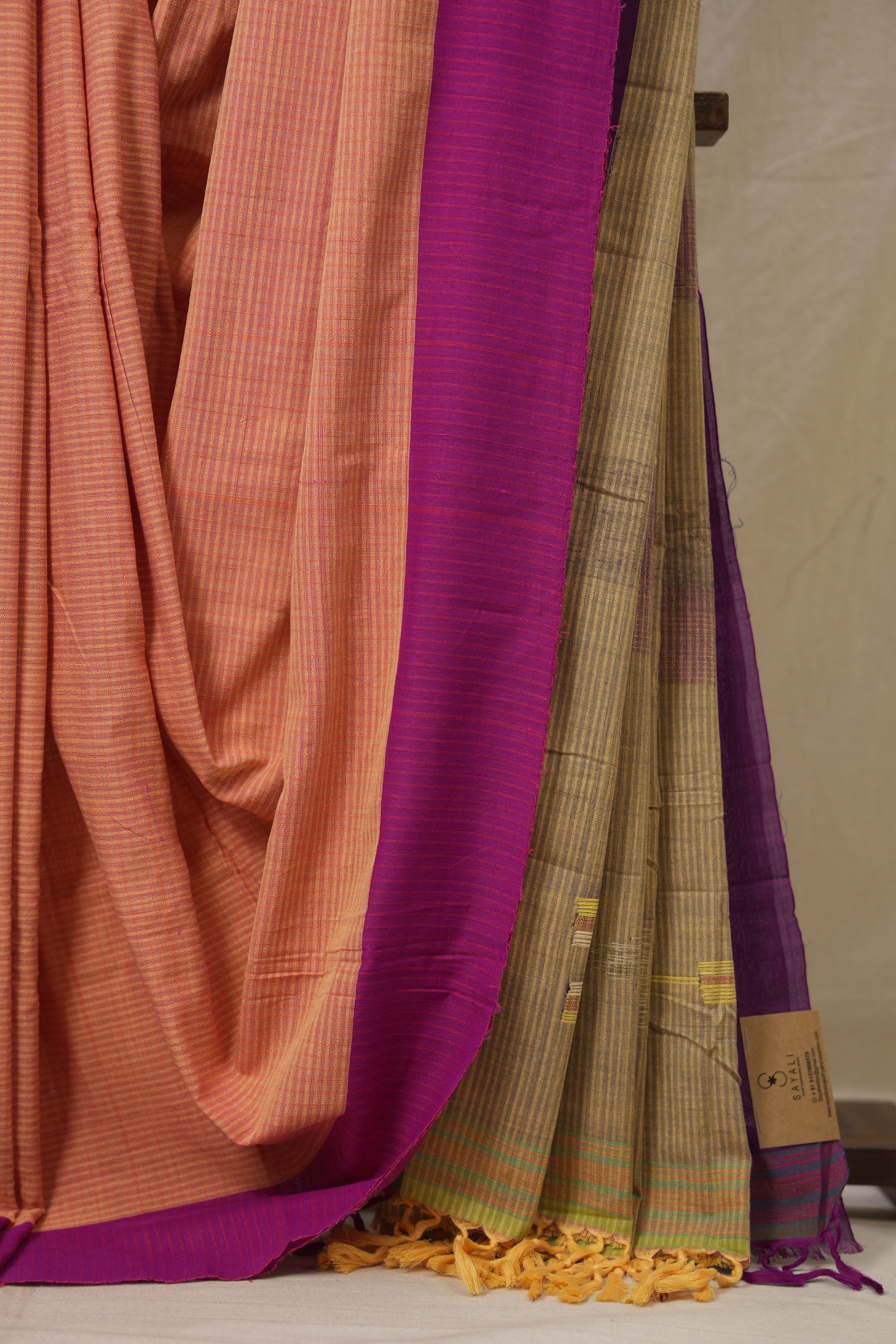 Peach Cotton Ilkal Saree - SRPCIS994