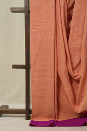 Peach Cotton Ilkal Saree - SRPCIS994