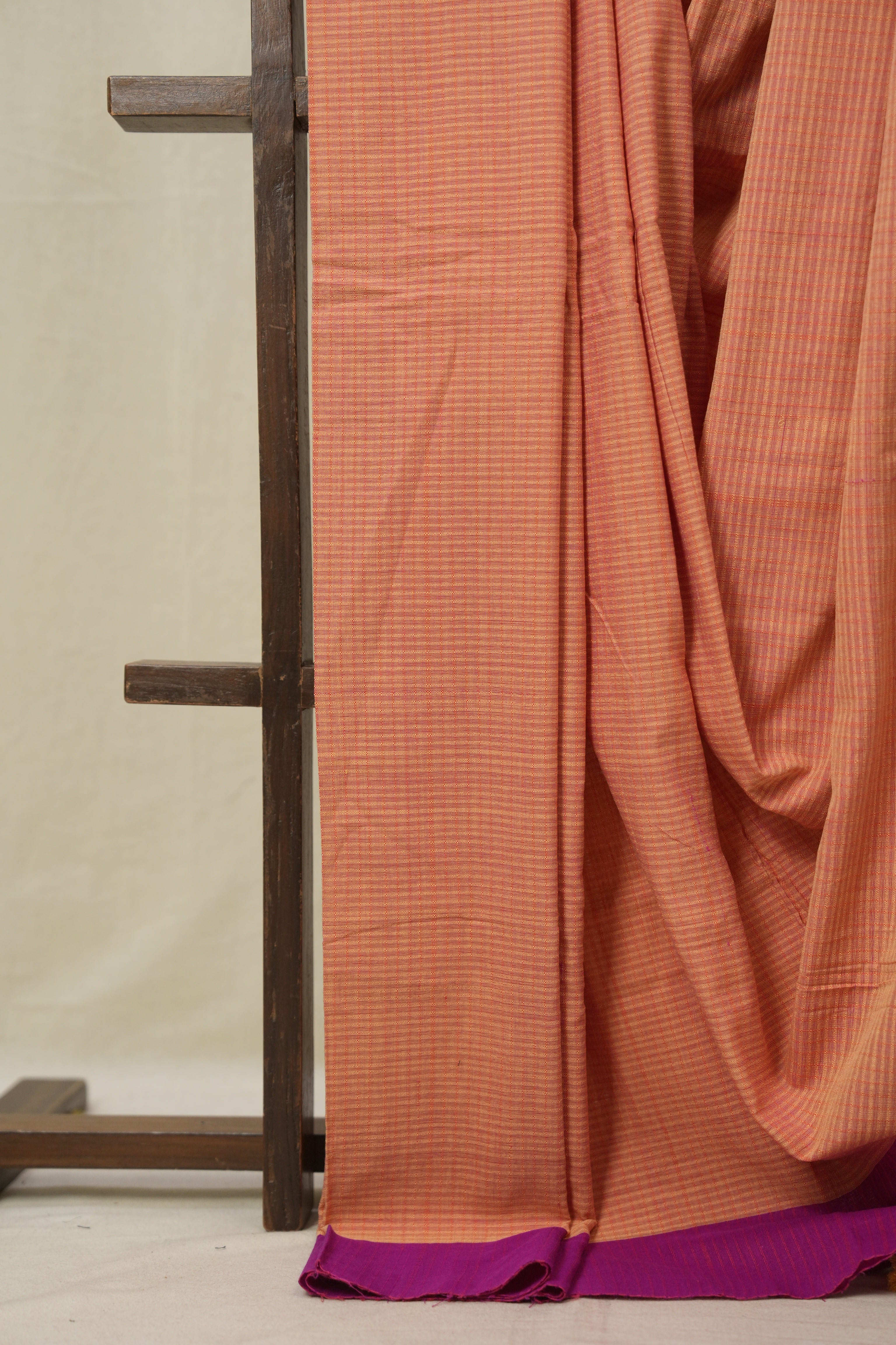 Peach Cotton Ilkal Saree - SRPCIS994