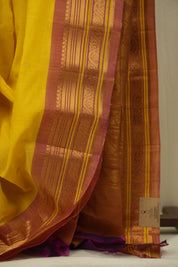 Yellow Gadwal Silk Saree - SRYGCSS199