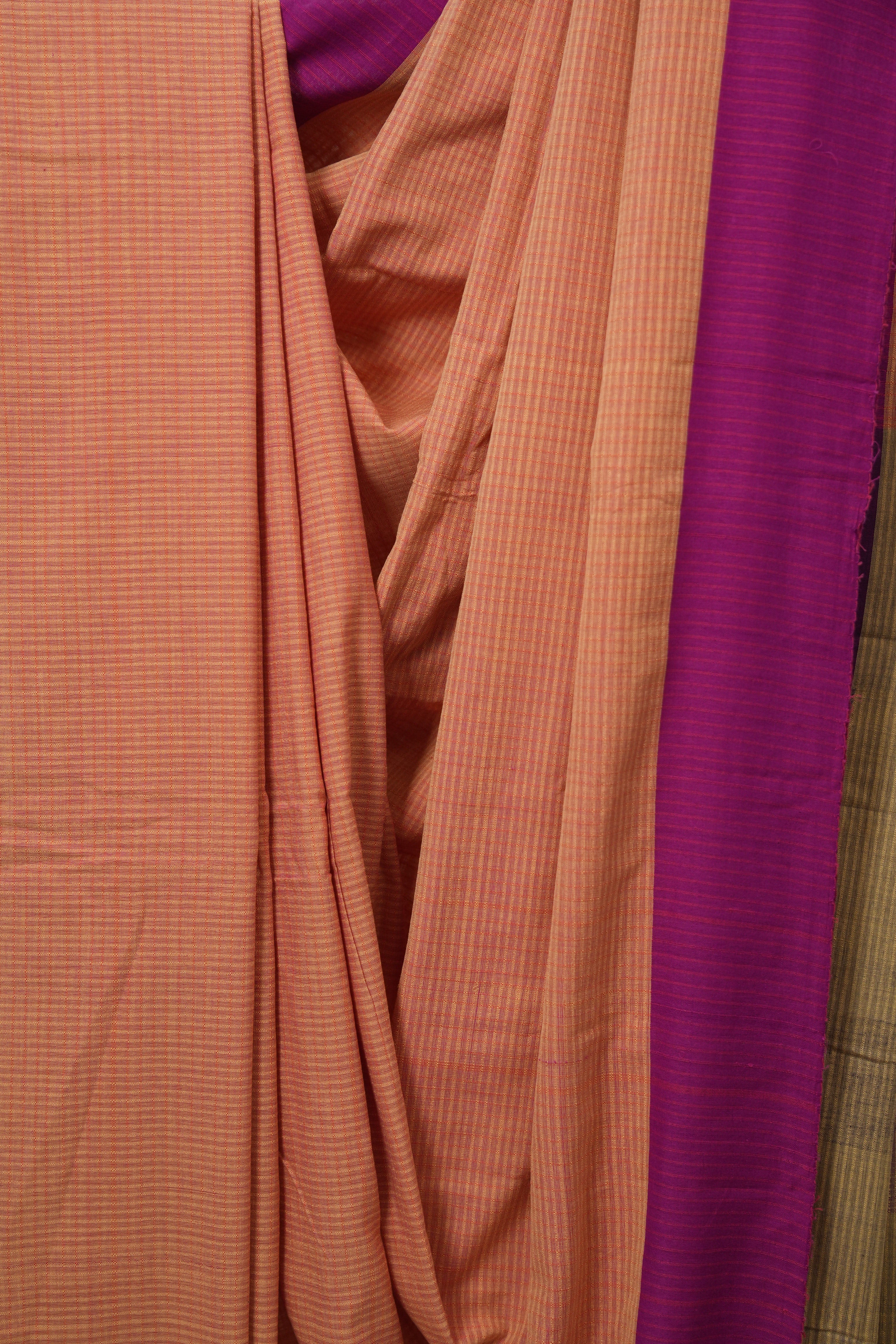 Peach Cotton Ilkal Saree - SRPCIS994