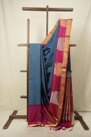 Blue Soft Silk Saree - SRBSSS498