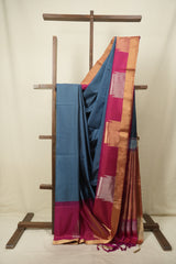 Blue Soft Silk Saree - SRBSSS498