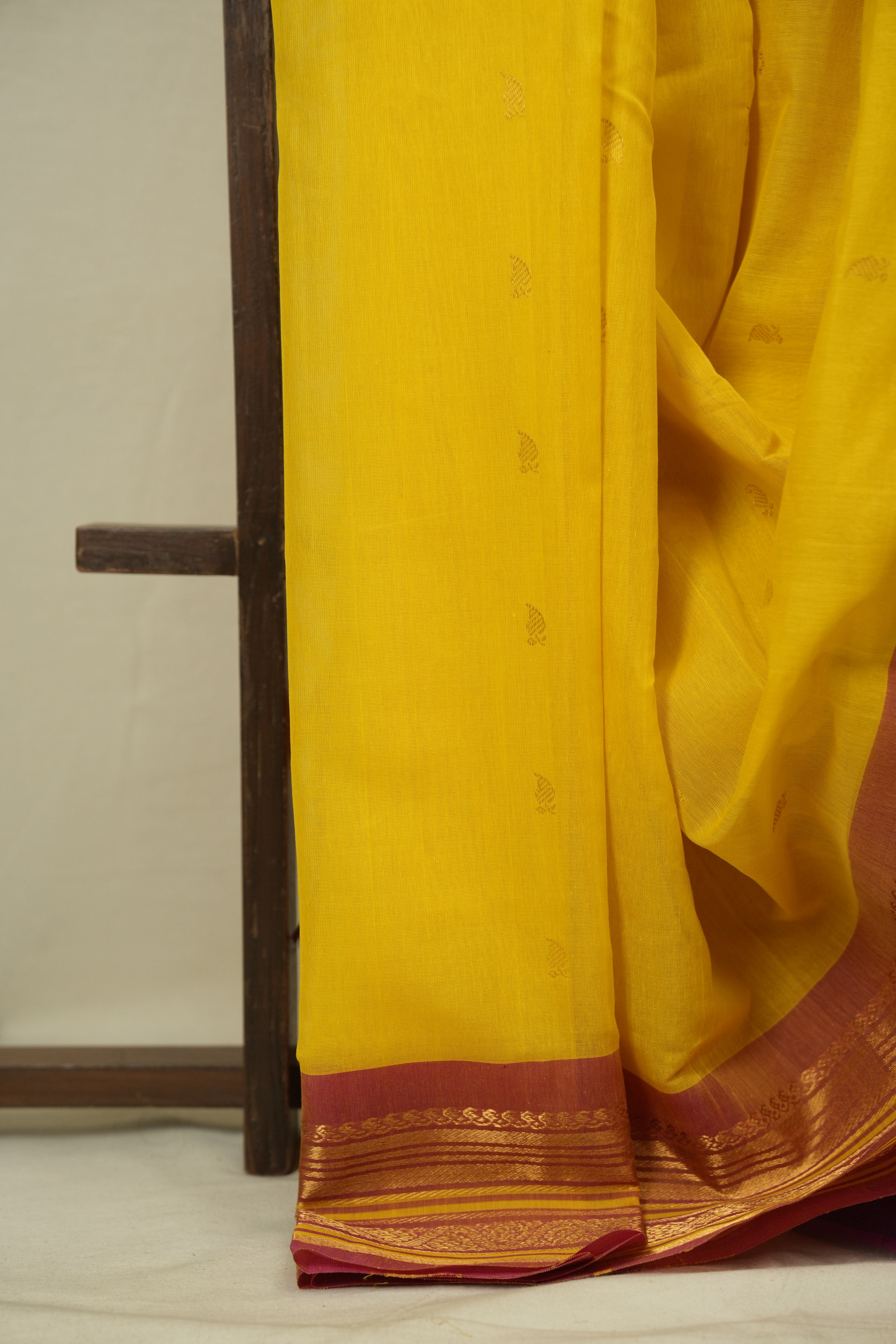Yellow Gadwal Silk Saree - SRYGCSS199