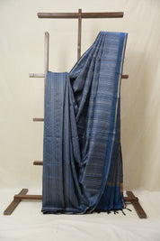 Peacock Blue Raw Silk Saree - SRPBRSS964