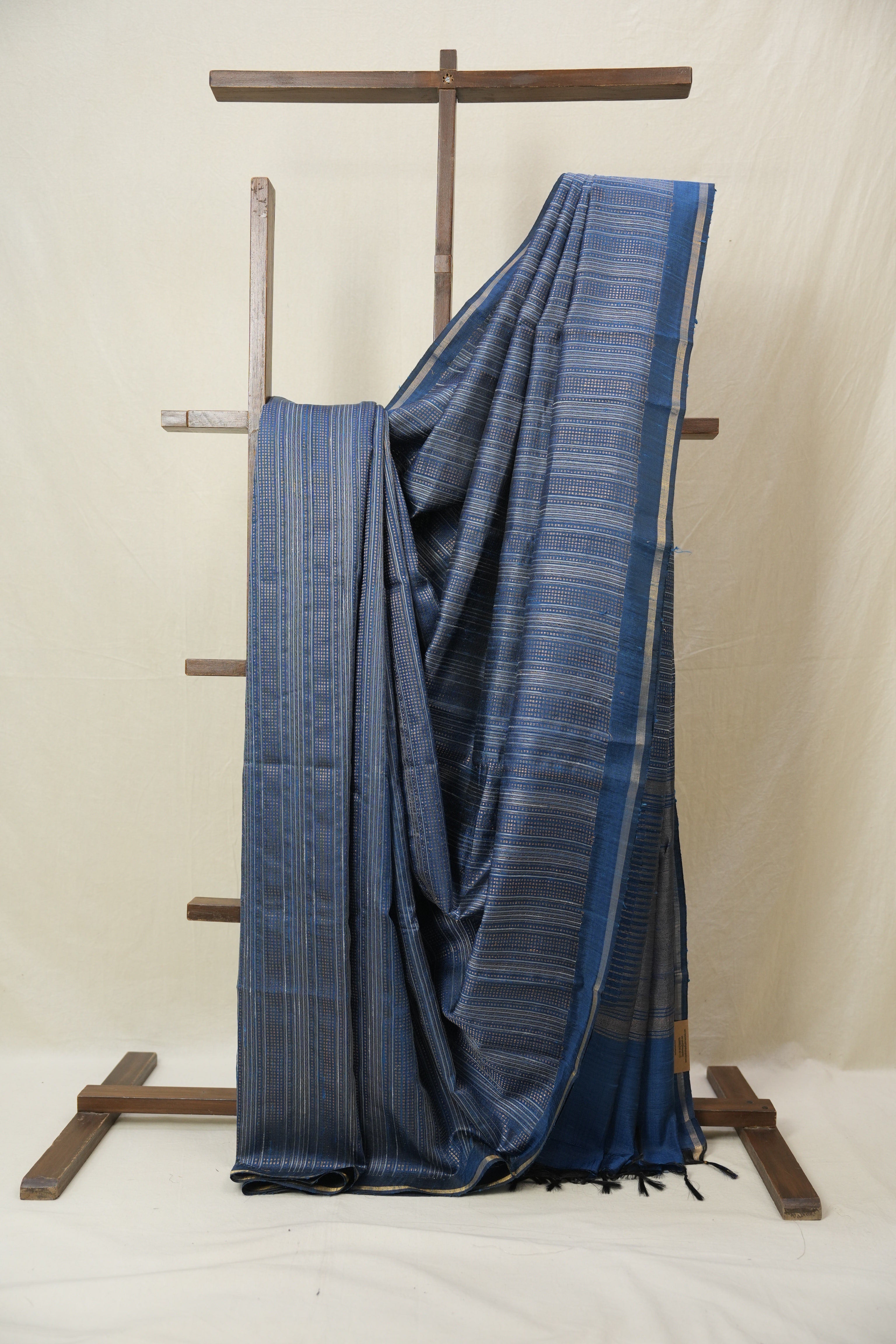 Peacock Blue Raw Silk Saree - SRPBRSS964
