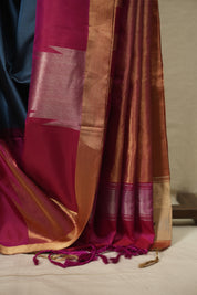 Blue Soft Silk Saree - SRBSSS498