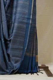 Peacock Blue Raw Silk Saree - SRPBRSS964