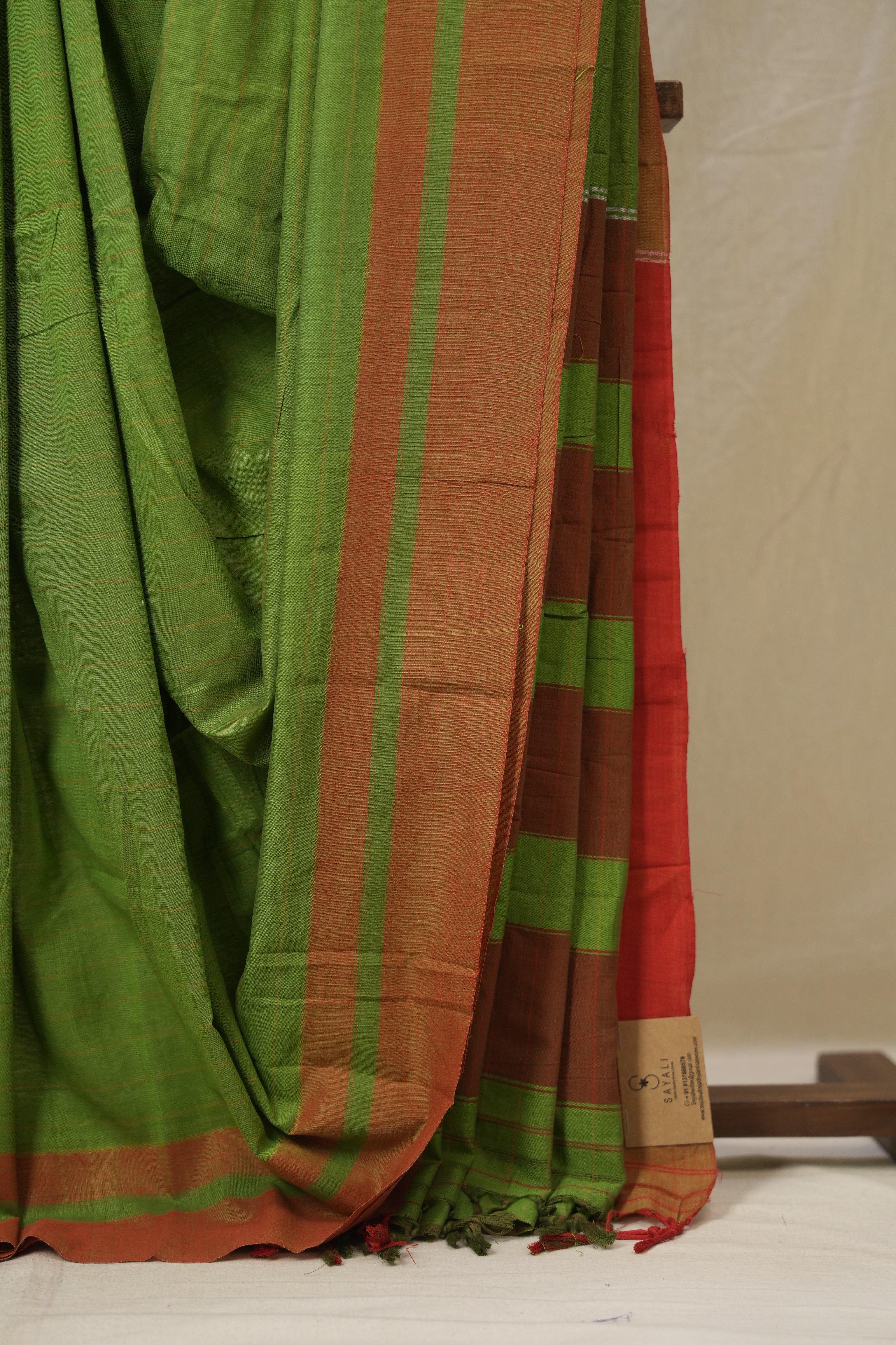 Green Cotton Ilkal Saree - SRGCIS995