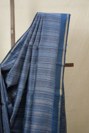 Peacock Blue Raw Silk Saree - SRPBRSS964