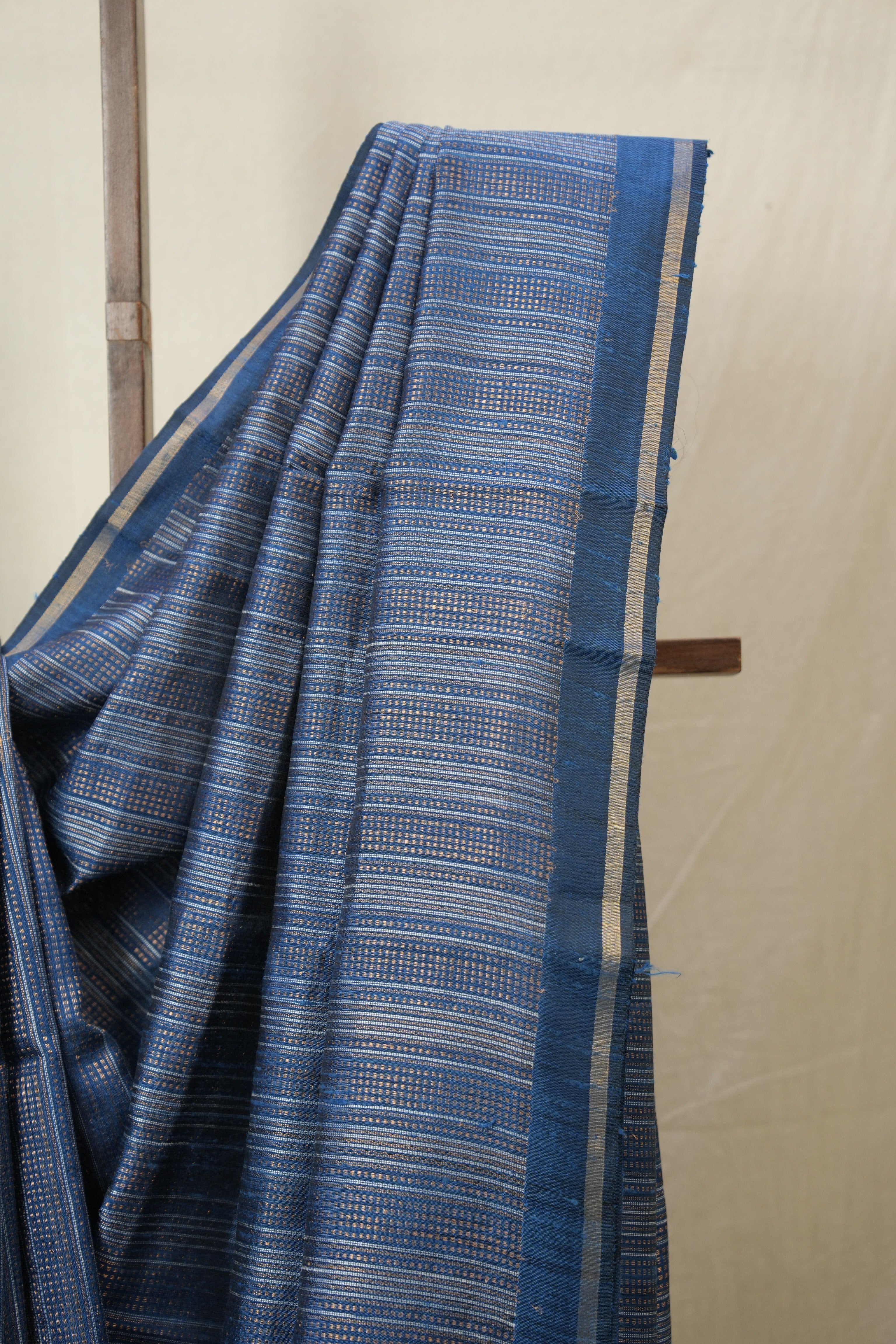 Peacock Blue Raw Silk Saree - SRPBRSS964