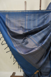 Peacock Blue Raw Silk Saree - SRPBRSS964