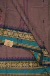 Two Tone Pink Green Kanchi Cotton Saree - SRTTPGKCS1283