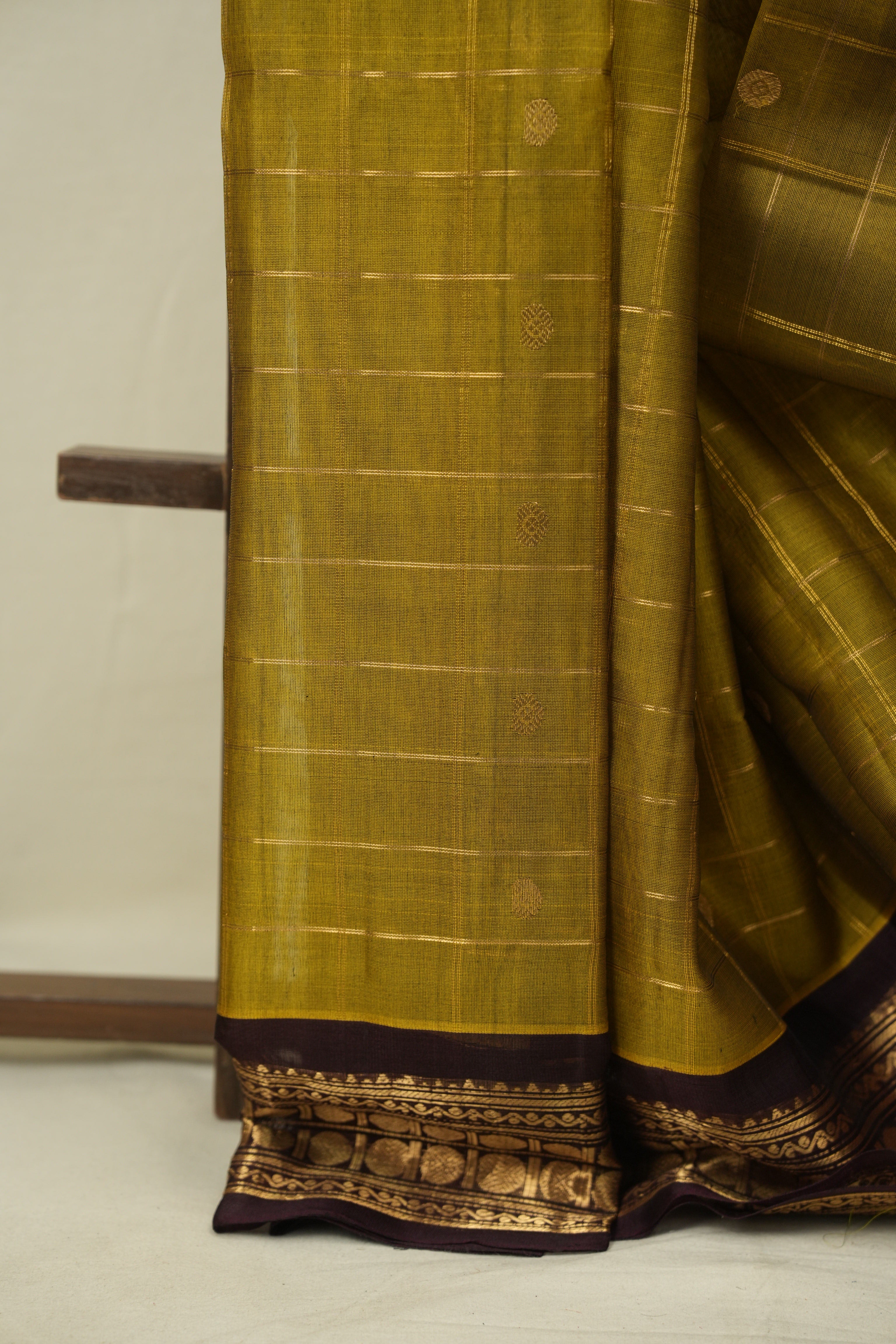 Mehandi Green Gadwal Cotton Silk Saree - SRMGCSS200