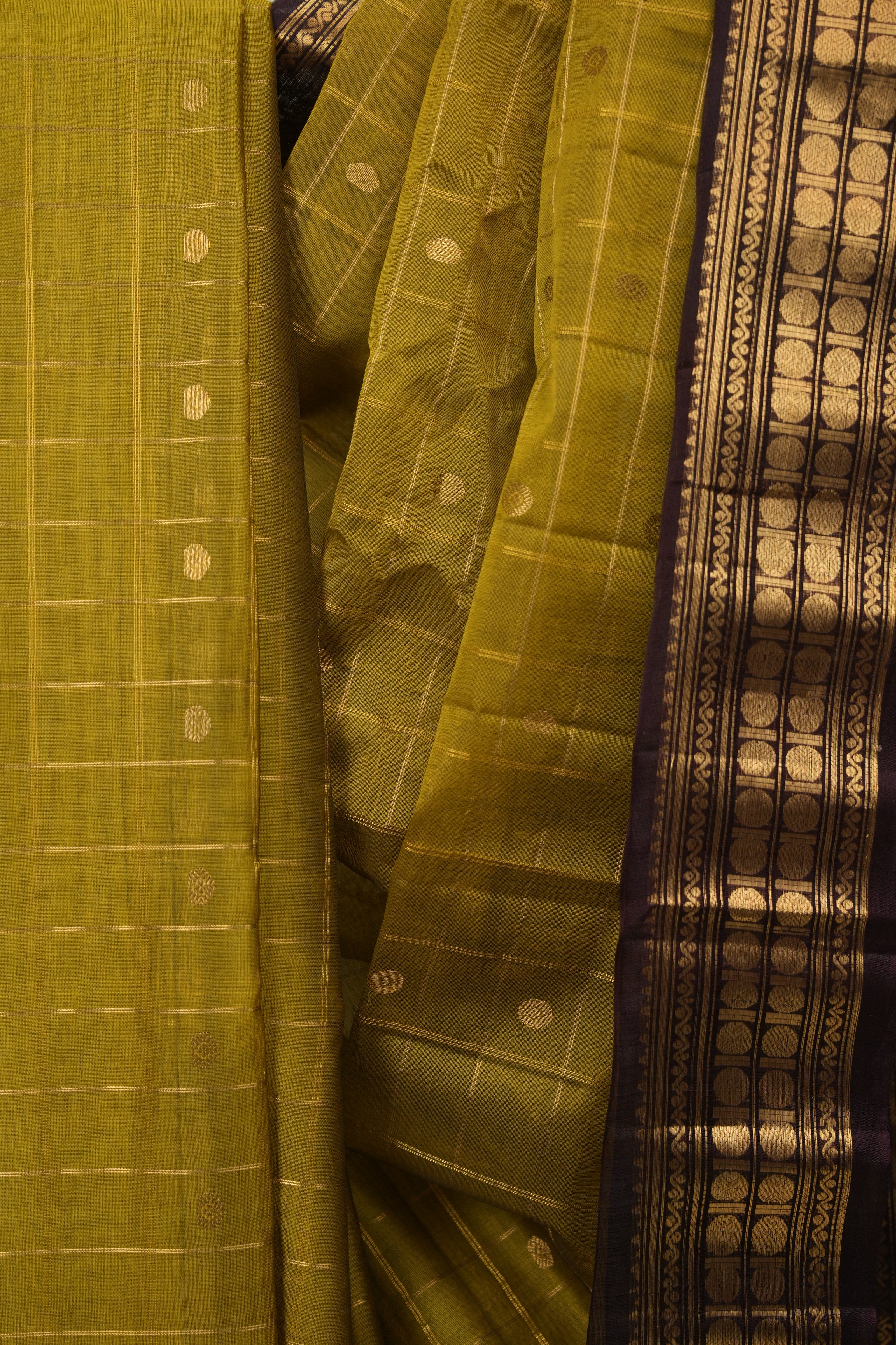 Mehandi Green Gadwal Cotton Silk Saree - SRMGCSS200