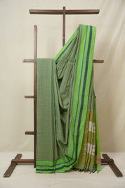 Green Stripes Cotton Ilkal Saree - SRGSCIS996