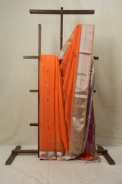 Orange Maheshwari Saree - SROMS621