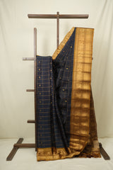 Teal Gadwal Cotton Silk Saree - SRTGCSS203