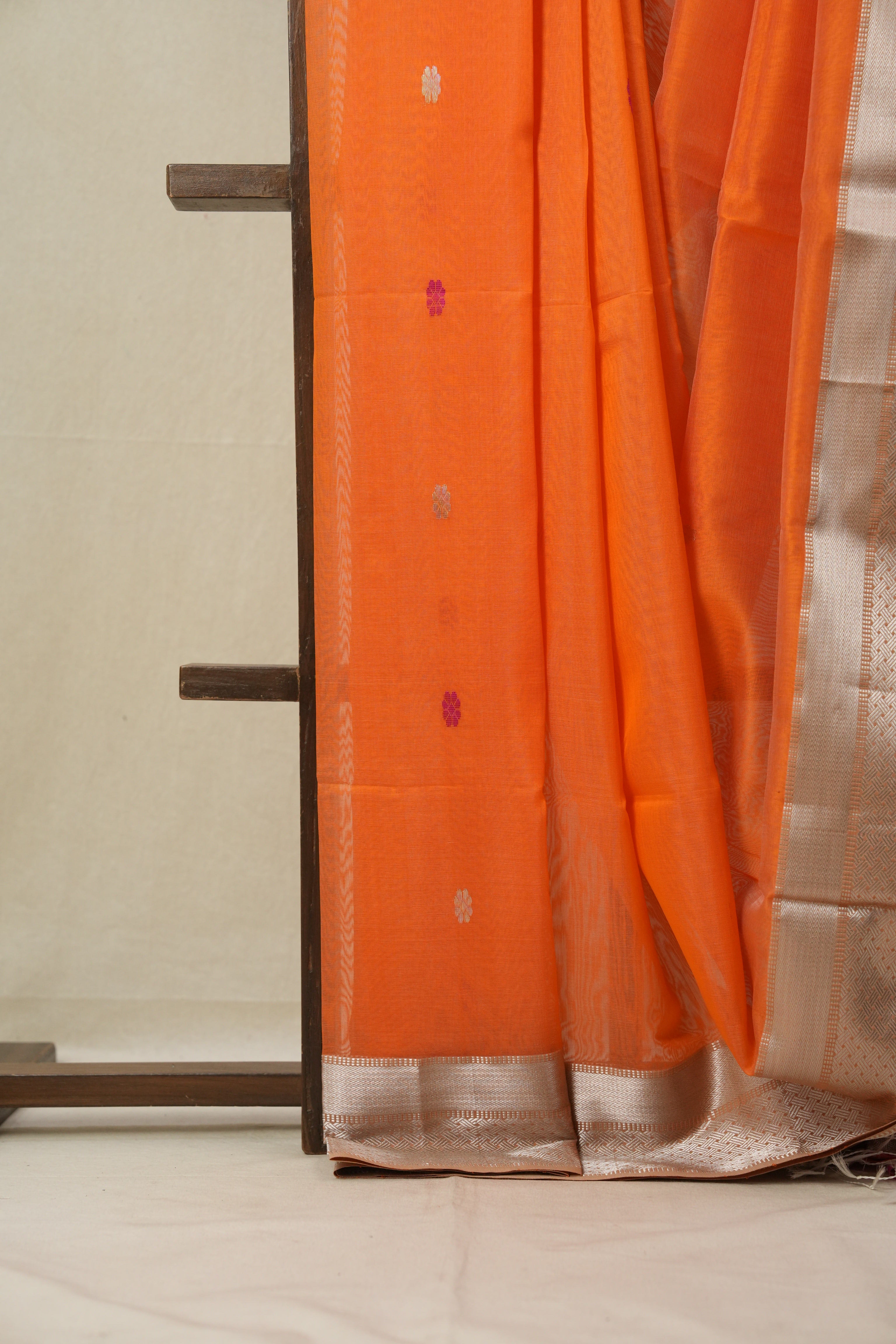 Orange Maheshwari Saree - SROMS621