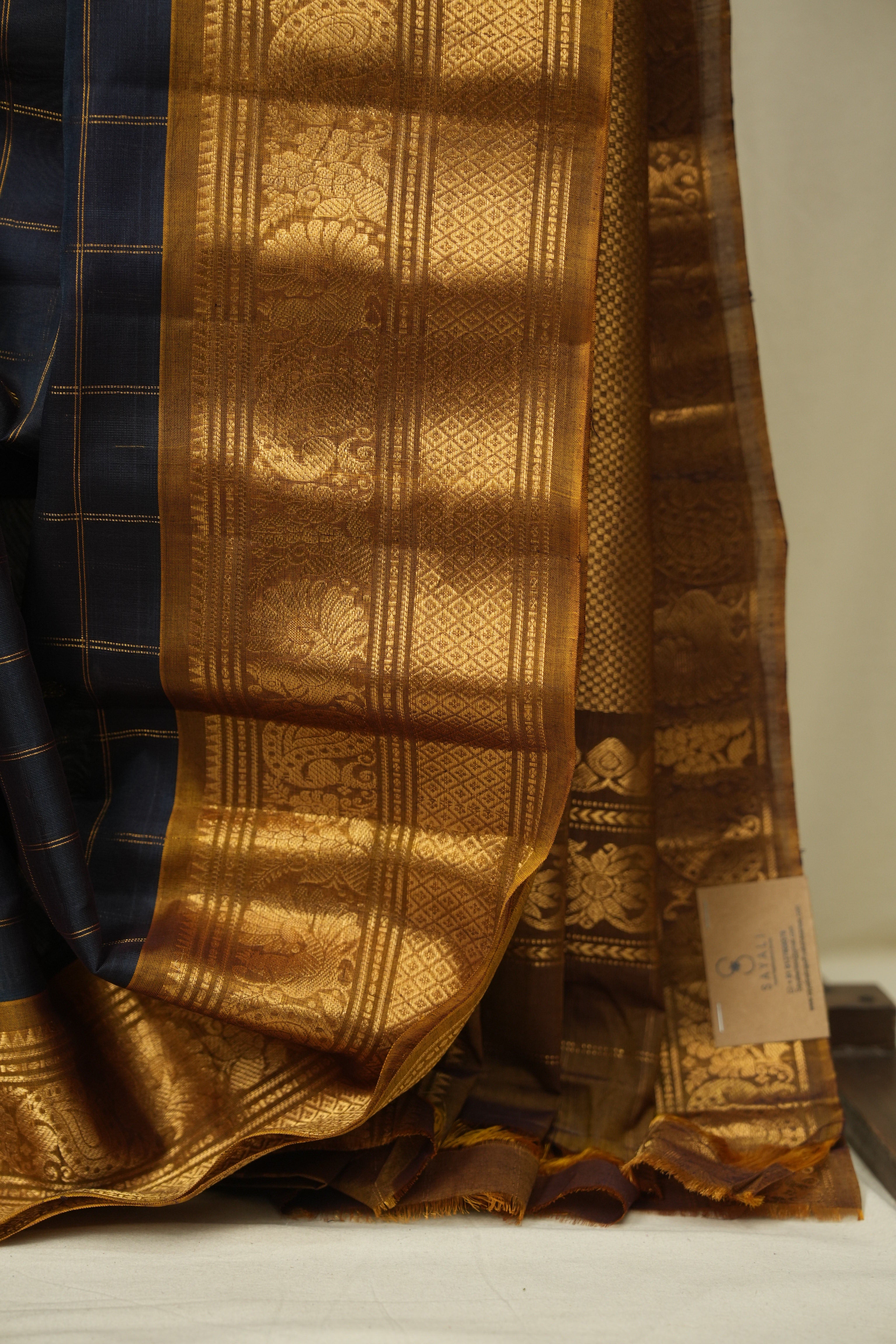 Teal Gadwal Cotton Silk Saree - SRTGCSS203