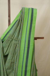 Green Stripes Cotton Ilkal Saree - SRGSCIS996