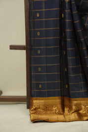 Teal Gadwal Cotton Silk Saree - SRTGCSS203