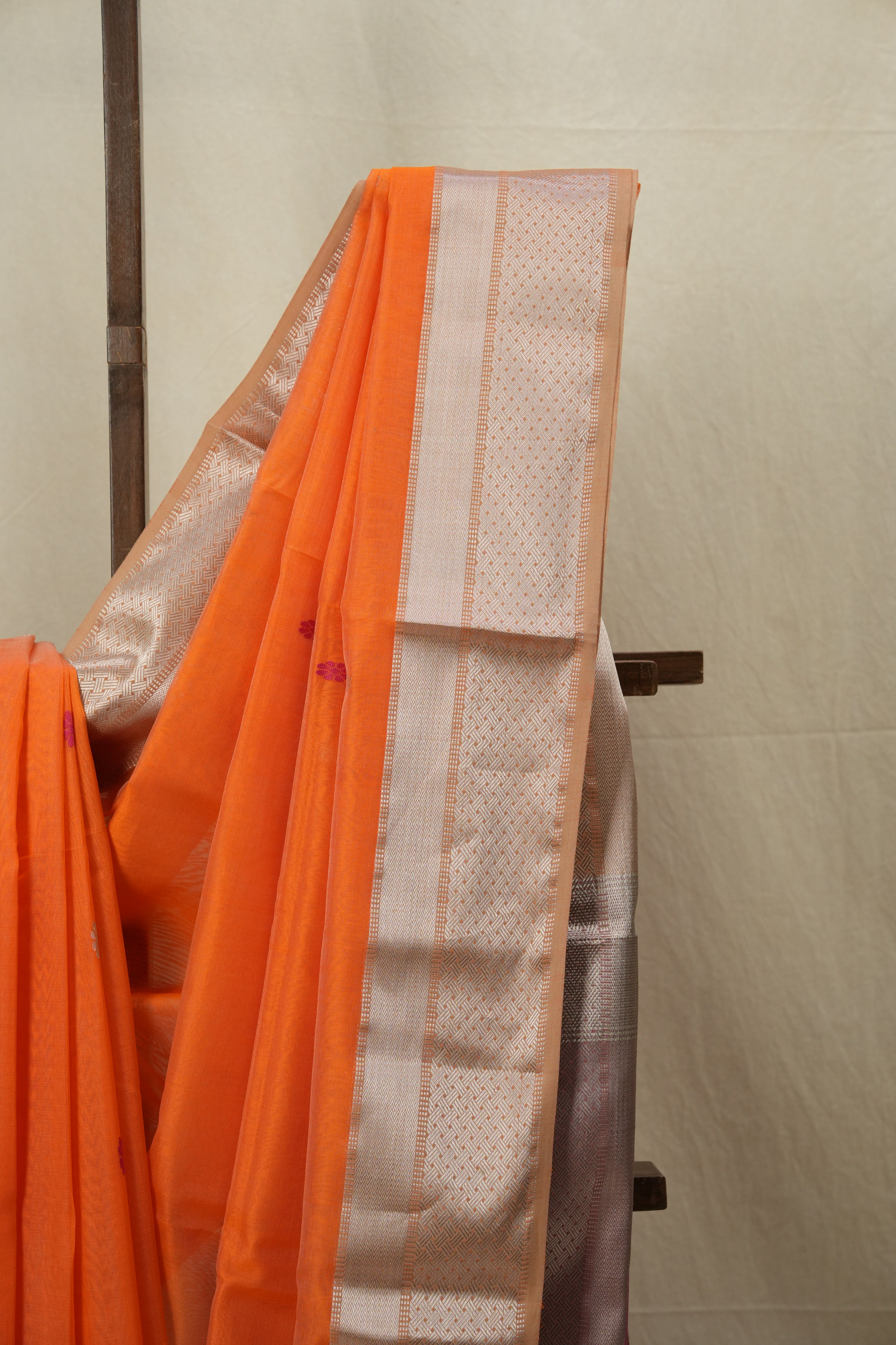Orange Maheshwari Saree - SROMS621