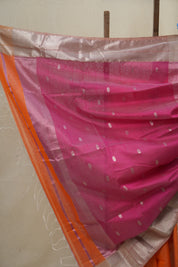 Orange Maheshwari Saree - SROMS621