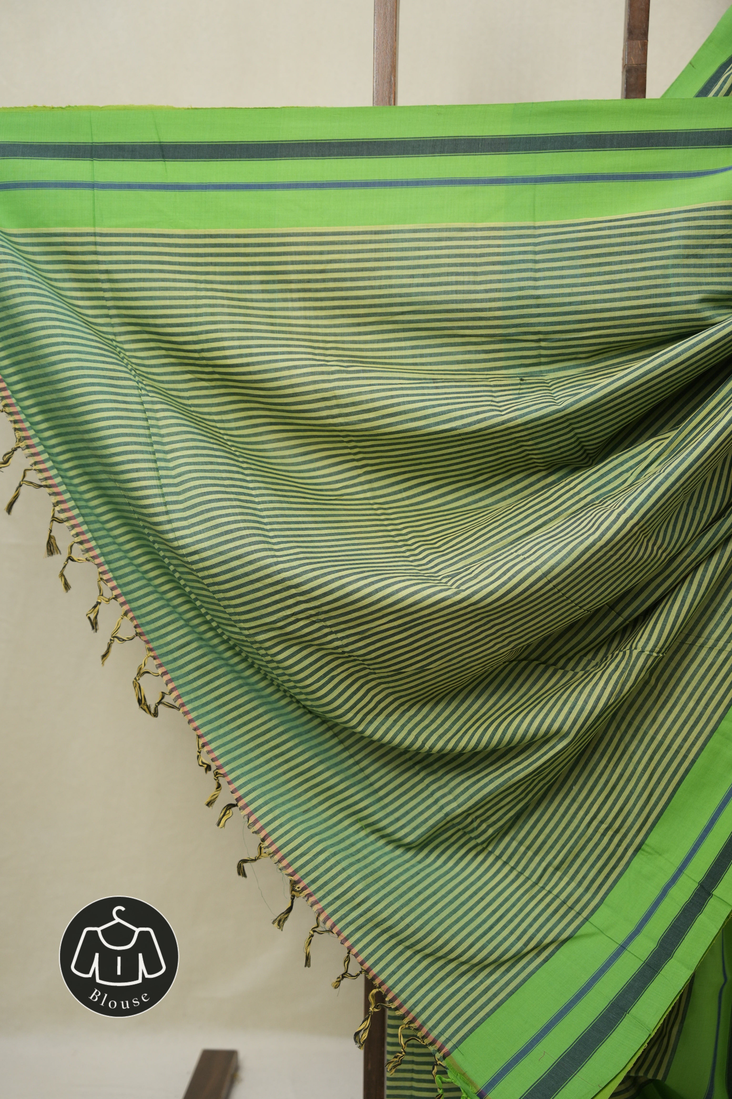 Green Stripes Cotton Ilkal Saree - SRGSCIS996